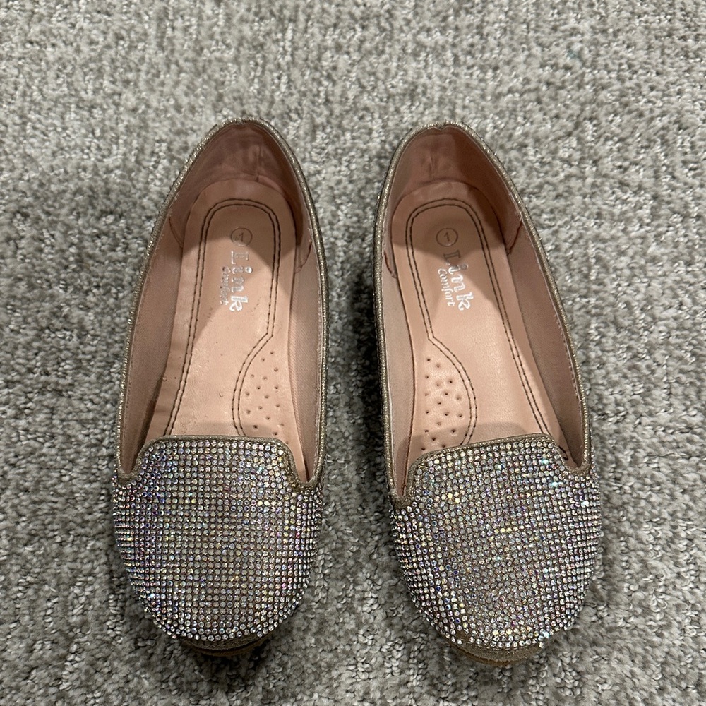Sparkling Rhinestone Kids Loafers